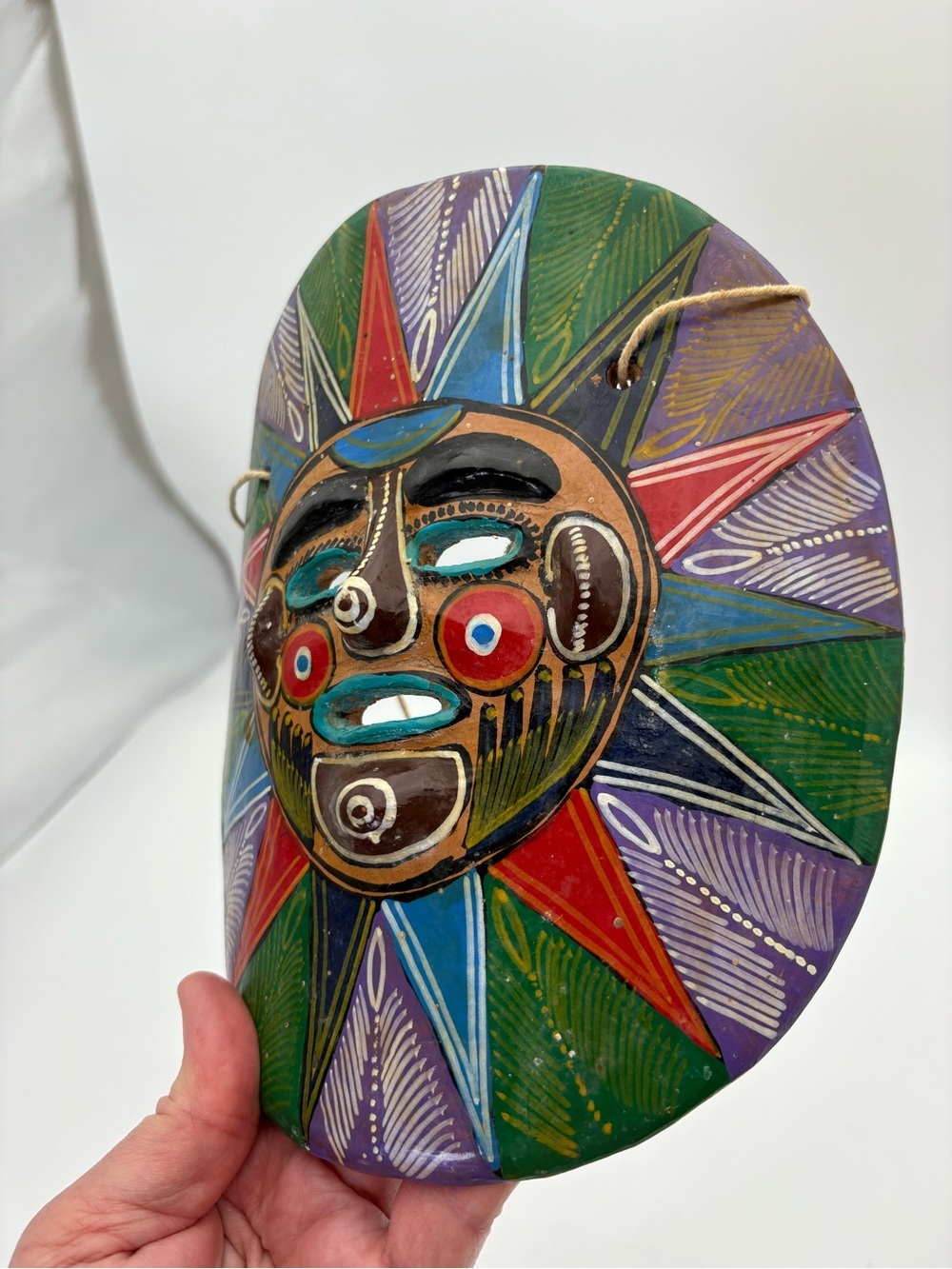 Vintage Mexican Folk Art Sun Decorative Mask Wall Art - Picture 12 of 16